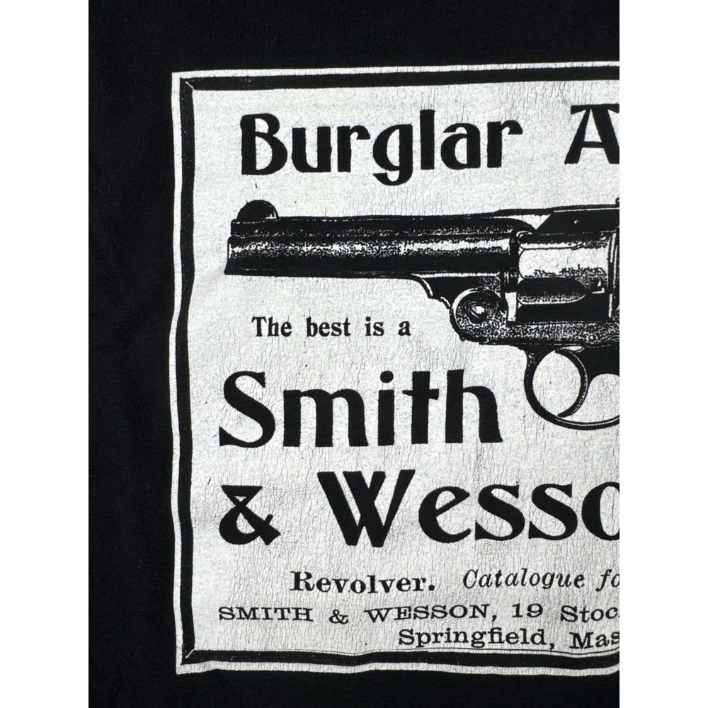 Vintage Smith & Wesson Burglar Alarm Revolver Pistol The Best T Shirt 2XL XXL - Picture 6 of 11